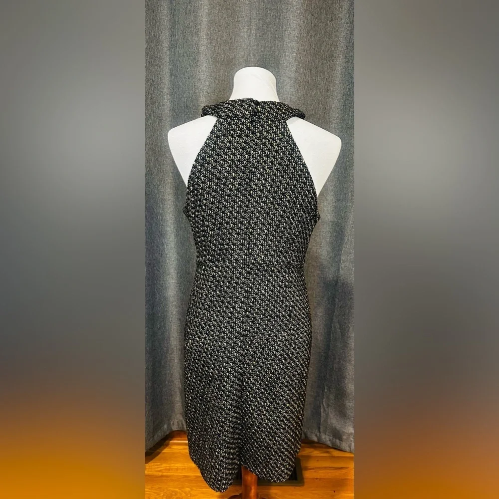 INC International Concepts Black and Gold Tweed Dress with Beaded Collar